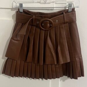 Brown skirt faux leather
